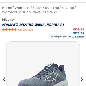 Mizuno Women's Wave Inspire 21 Athletic Shoes - Purple and Gray